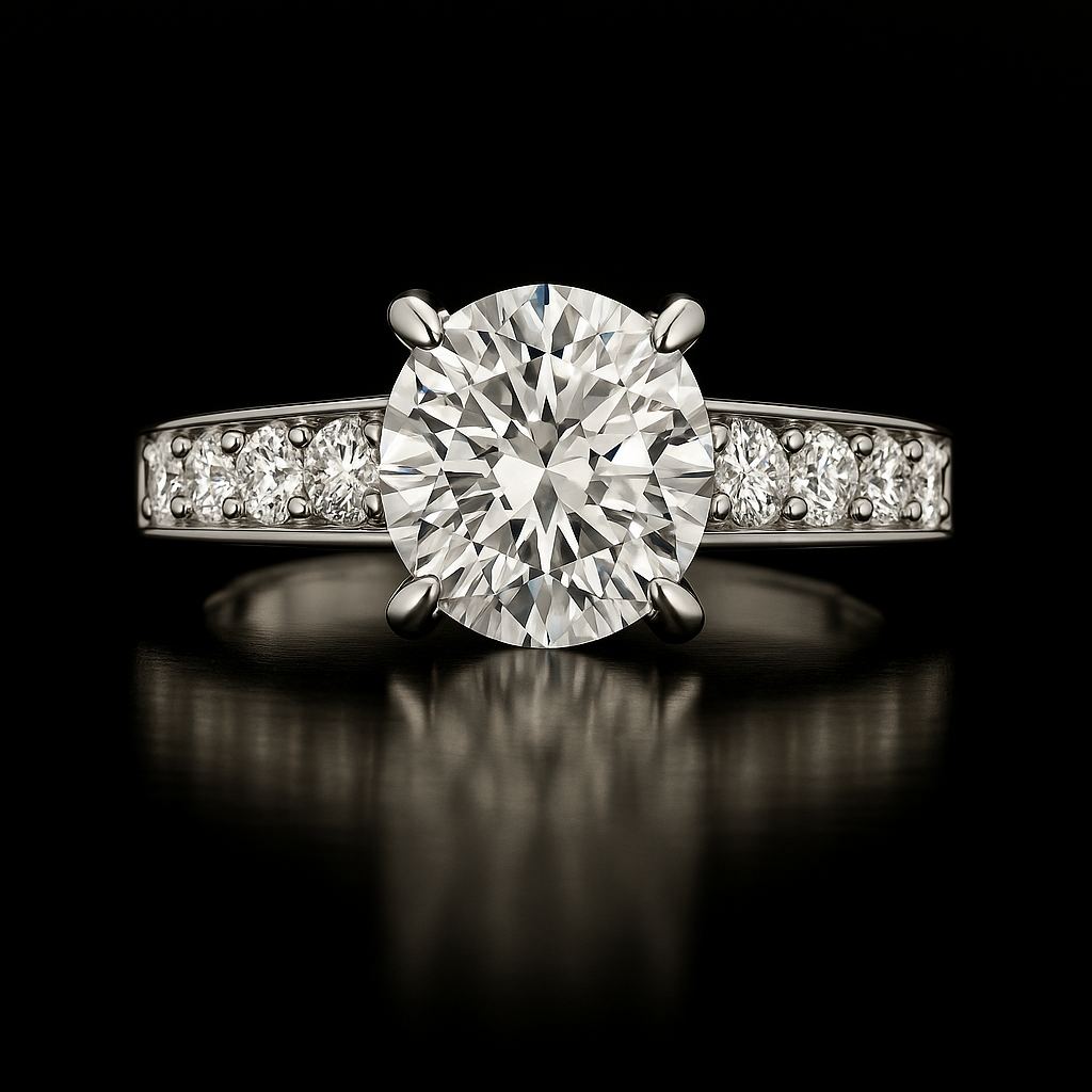 3 Carat Diamond Ring Cathedral 14k Gold Lab Diamond Engagement Ring Future Jewelry and Partners