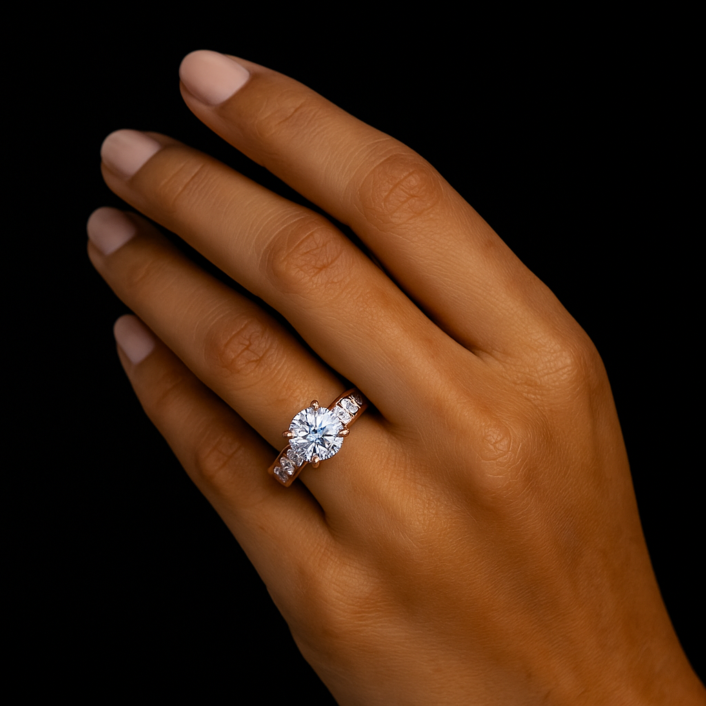 3 Carat Diamond Ring Cathedral 14k Gold Lab Diamond Engagement Ring Future Jewelry and Partners