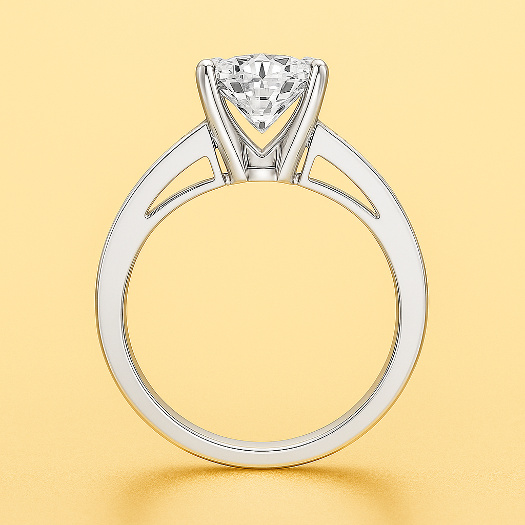 3 Carat Diamond Ring Cathedral 14k Gold Lab Diamond Engagement Ring Future Jewelry and Partners