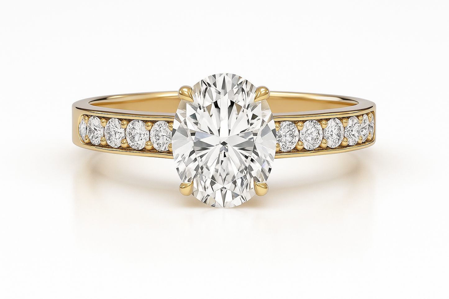 3 Carat Diamond Ring Cathedral 14k Gold Lab Diamond Engagement Ring Future Jewelry and Partners