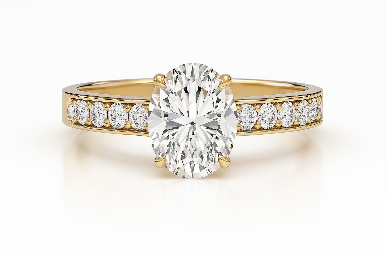 3 Carat Diamond Ring Cathedral 14k Gold Lab Diamond Engagement Ring Future Jewelry and Partners