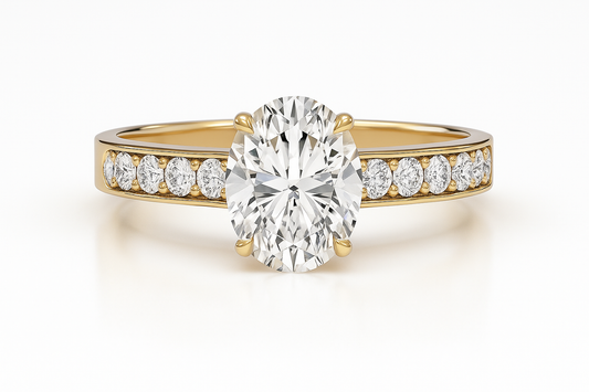 3 Carat Diamond Ring Cathedral 14k Gold Lab Diamond Engagement Ring Future Jewelry and Partners