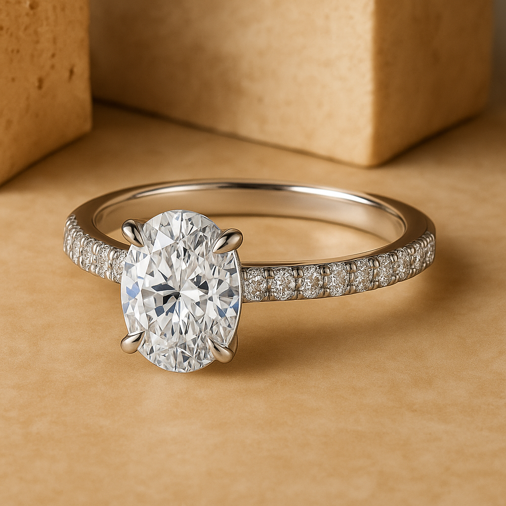 1.95 Carat Lab Diamond Engagement Ring in 14K White Gold