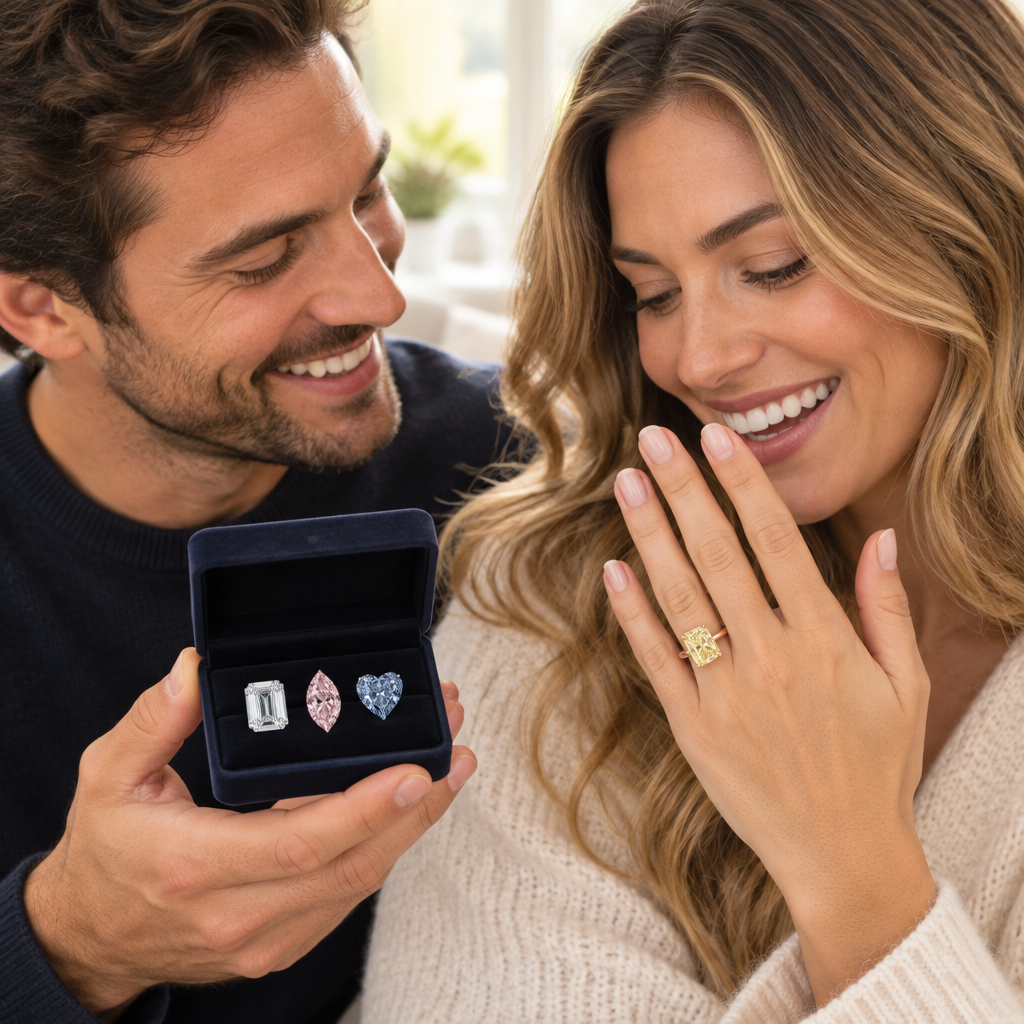 The Evolution Ring™ - The Interchangeable Shape & Color Diamond Ring - An Engagement Ring that comes with 3 Extra Stones