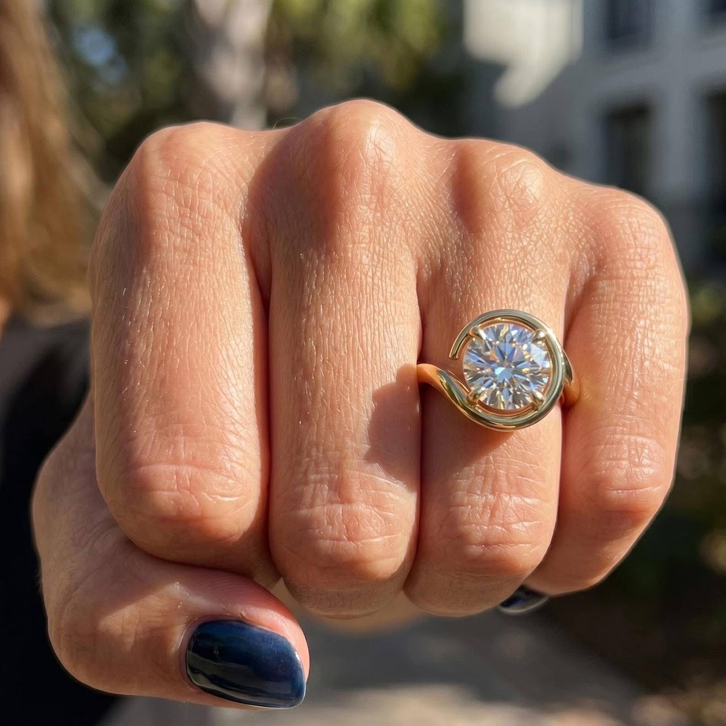The Eternal Orbit™ | 4 Carat Round Lab Grown Diamond Engagement Ring in 14K Yellow Gold | IGI Certified | Future Jewelry Certified | Limited Edition