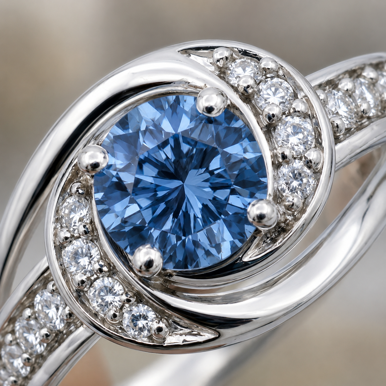 Limited Edition 3 Carat Blue Lab Grown Diamond Ring in 10K White Gold | IGI Certified | Future Jewelry Certified™ | 1 of 6 Ever Made
