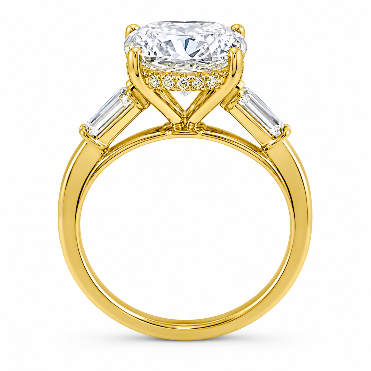 3 carat Cushion Cut Lab Grown Diamond Engagement Ring in Platinum