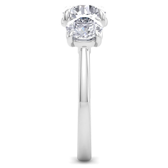 3 Carat Diamond Wedding Band in 14K Yellow Gold or White Gold | Three Stone Lab Grown Diamond Ring | IGI Certified