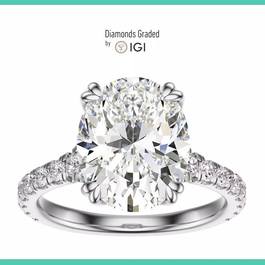 2.40 Carat Lab-Grown Oval Diamond Engagement Ring in 14K Rose Gold