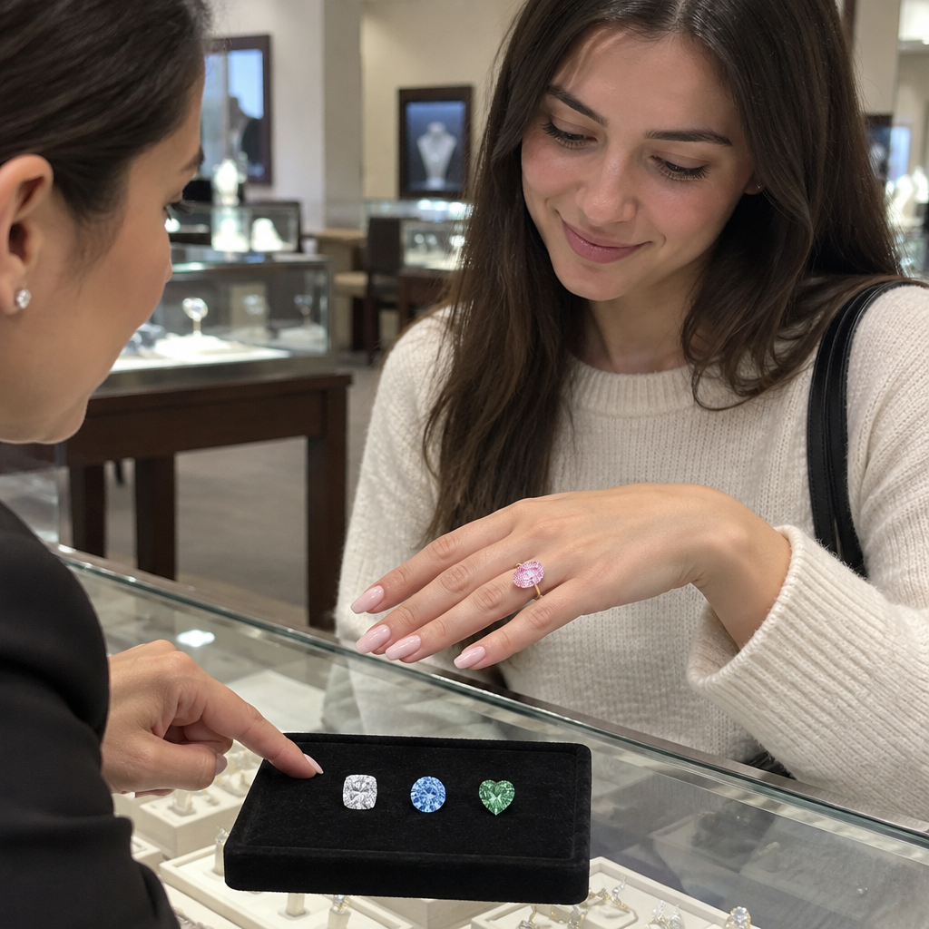 The Evolution Ring™ - The Interchangeable Shape & Color Diamond Ring - An Engagement Ring that comes with 3 Extra Stones