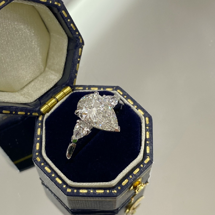 18K White Gold 3 Carat Lab Grown Diamond Eternity Engagement Ring for Women
