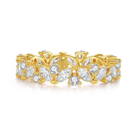 18K Gold Lab Grown Diamond Eternity Wedding Ring – Marquise Cut Band for Women
