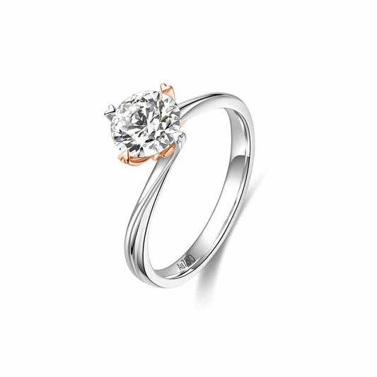 The Radiant Harmony Ring Diamond Round Engagement Ring