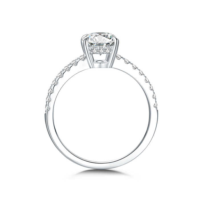 White Gold Oval Cut Lab Grown Diamond Wedding Engagement Ring for Women