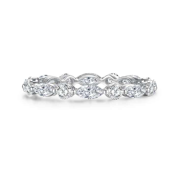 The Timeless Brilliance Band: 18K White & Yellow Gold Diamond Eternity Band Ring