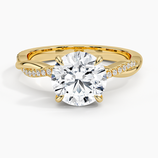 The Classic Brilliance Ring Solid White Gold Round Lab Grown Diamond Engagement Ring
