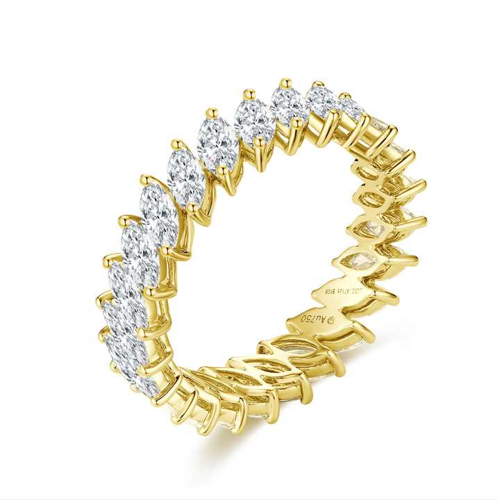 The Marquise Romance Ring: 18K White and Yellow Gold Lab Grown Diamond Engagement Ring