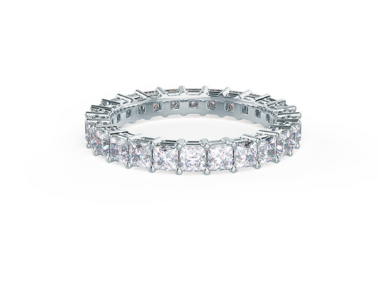The Princess Pave Eternity Ring: Customizable Lab Diamond Wedding Band in White, Yellow, and Rose Gold