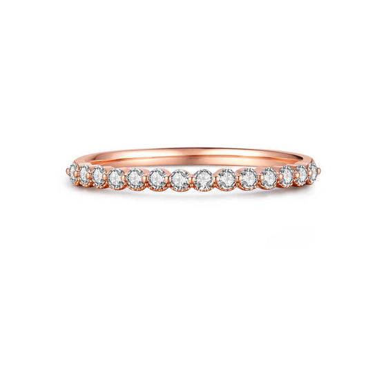 18K Rose Gold Classic Eternity Ring with Round Diamonds