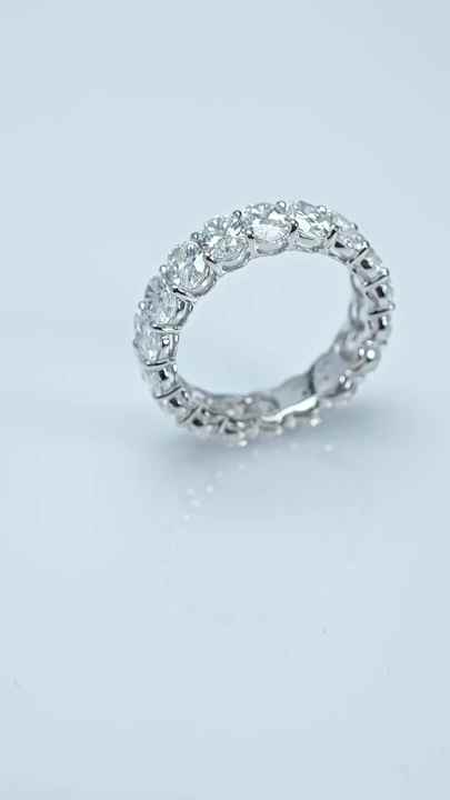 White Gold Oval Cut Lab Grown Diamond Eternity Ring for Women