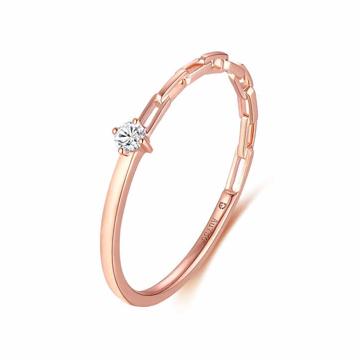 Rose Gold Mini Lab Grown Diamond Ring for Women