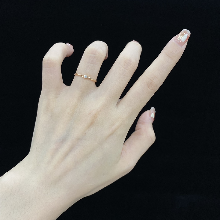 Rose Gold Mini Lab Grown Diamond Ring for Women