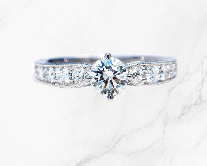 The Emerald Glamour Ring: White Gold Ring with Lab-Grown Emerald and Diamonds
