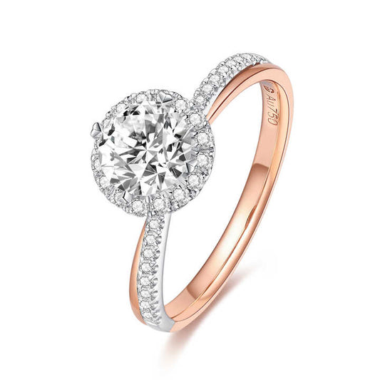 New Collection Lab Grown Diamond Engagement Ring in 18K Rose Gold or White Gold