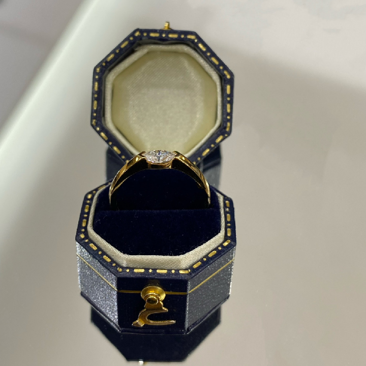 Yellow Gold Marquise Cut Lab Grown Diamond Engagement Ring