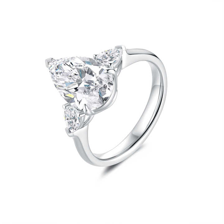 18K White Gold 3 Carat Lab Grown Diamond Eternity Engagement Ring for Women