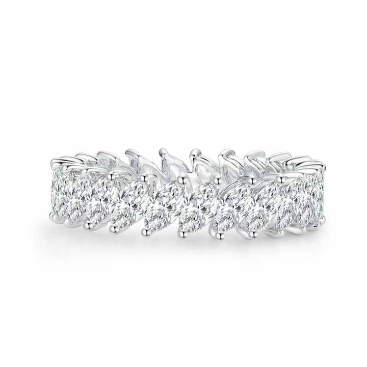 The Marquise Romance Ring: 18K White and Yellow Gold Lab Grown Diamond Engagement Ring