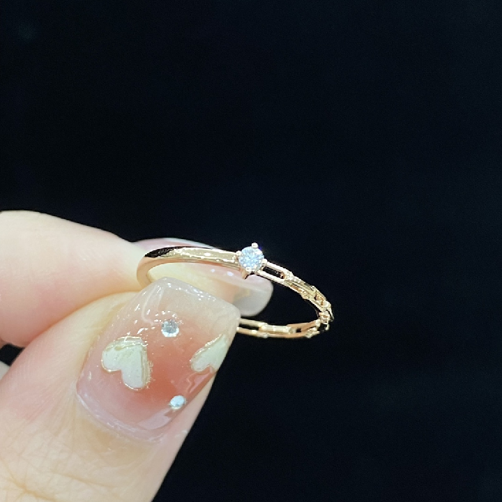 Rose Gold Mini Lab Grown Diamond Ring for Women
