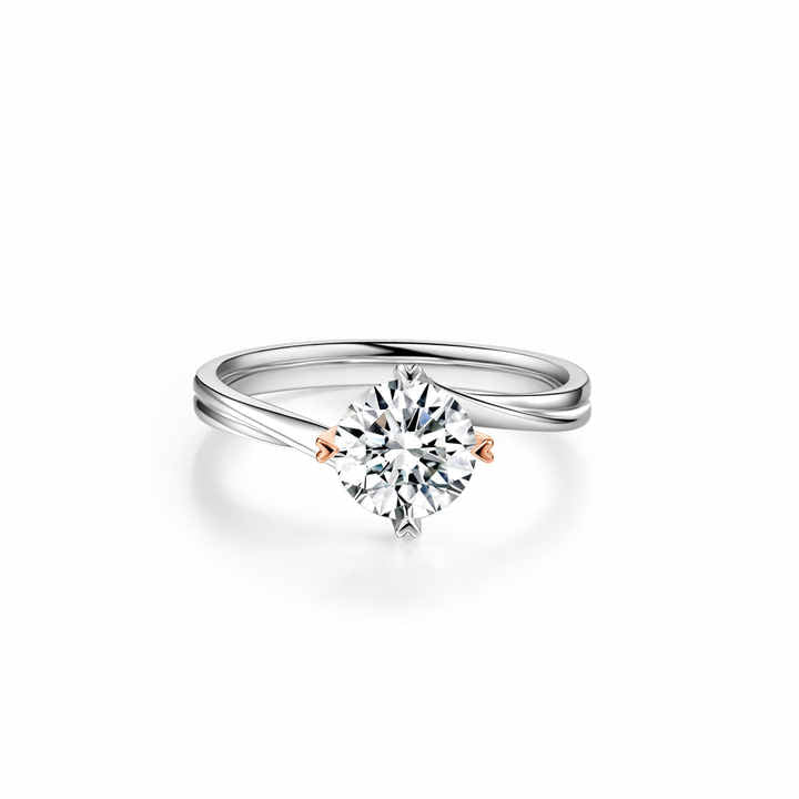 Diamond Engagement Ring for Women in 18K Rose Gold & White Gold
