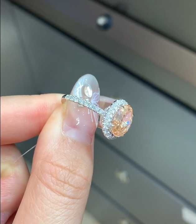 2.33 carat Oval Pink Lab Grown Diamond Ring – 18K White Gold, IGI Certified