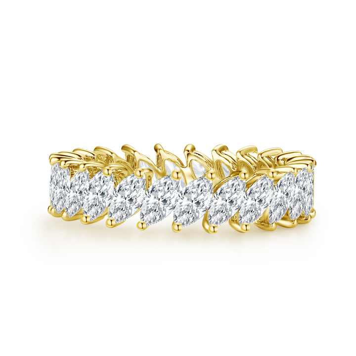 The Marquise Romance Ring: 18K White and Yellow Gold Lab Grown Diamond Engagement Ring