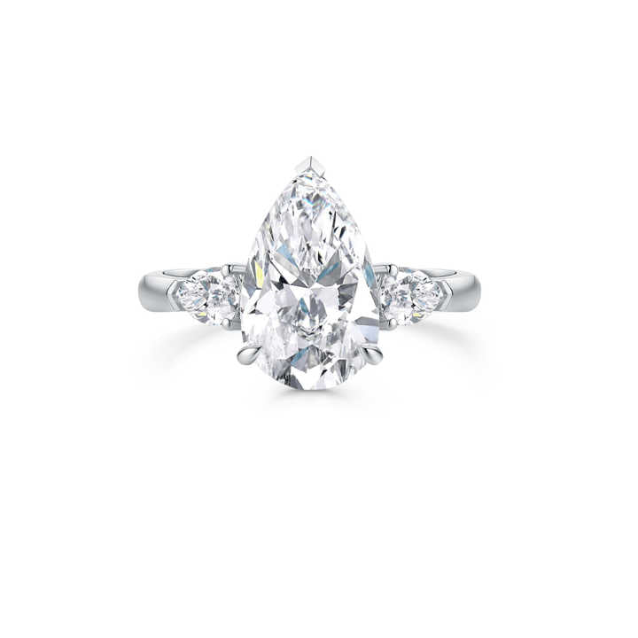18K White Gold 3 Carat Lab Grown Diamond Eternity Engagement Ring for Women