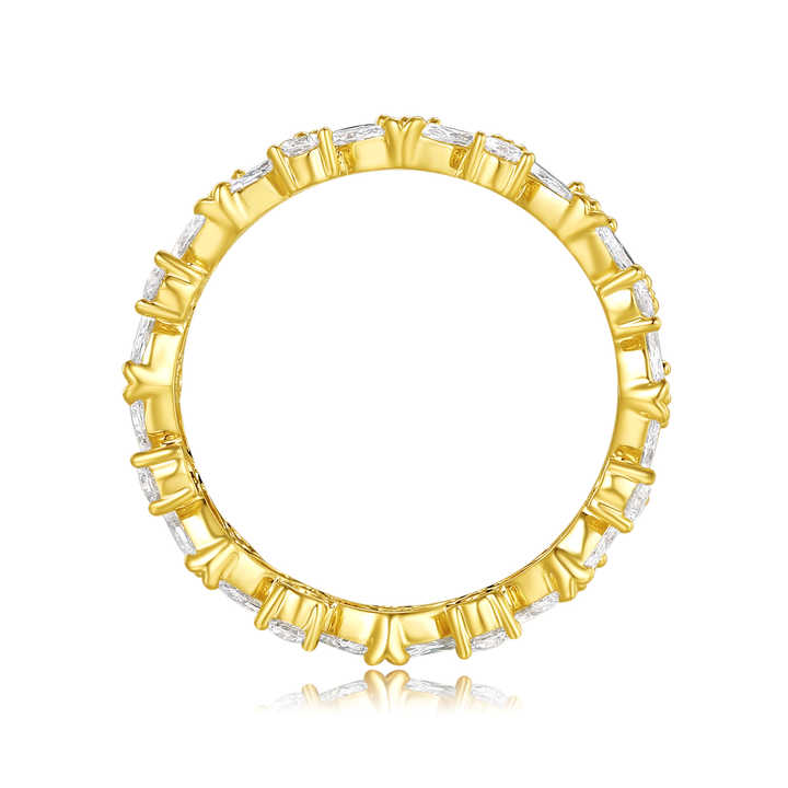 18K Gold Lab Grown Diamond Eternity Wedding Ring – Marquise Cut Band for Women