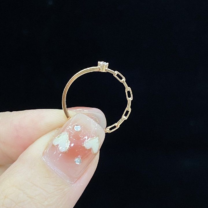 Rose Gold Mini Lab Grown Diamond Ring for Women