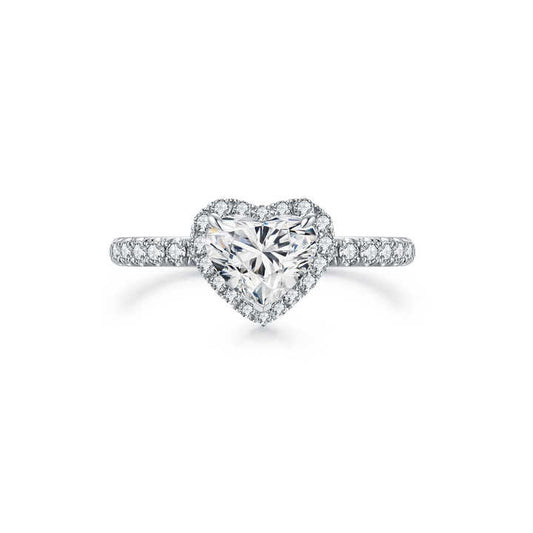 Trending Heart-Shaped Lab Grown Diamond Ring – 18K White Gold Wedding & Engagement Jewelry with IGI Certificate
