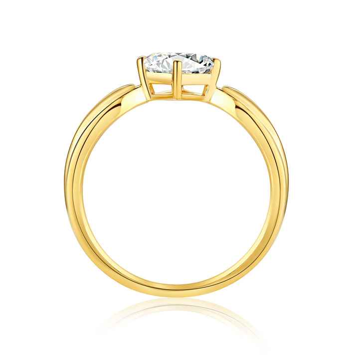 Yellow Gold Princess Cut Lab Grown Diamond Engagement Wedding Ring