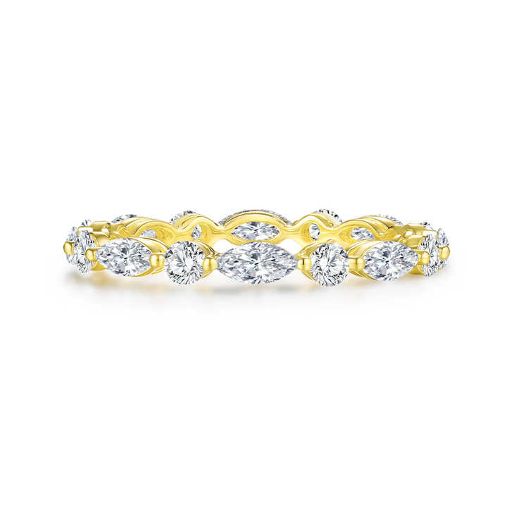 The Timeless Brilliance Band: 18K White & Yellow Gold Diamond Eternity Band Ring