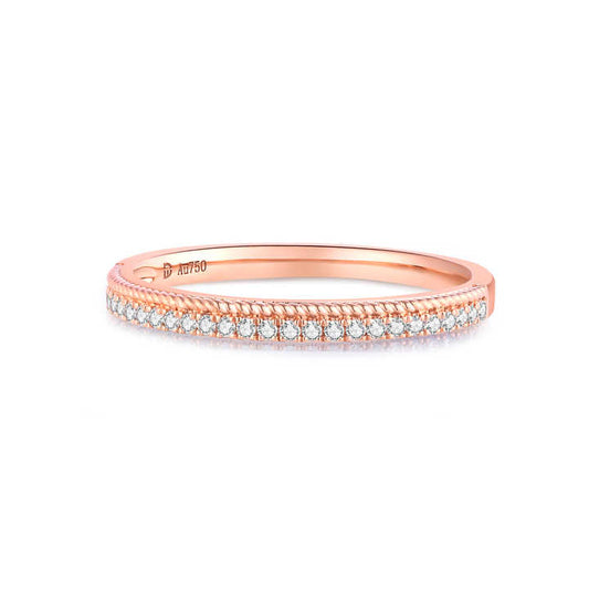 New Arrival 18K Rose Gold Wedding Eternity Ring with Melee Lab Grown Diamond for Ladies