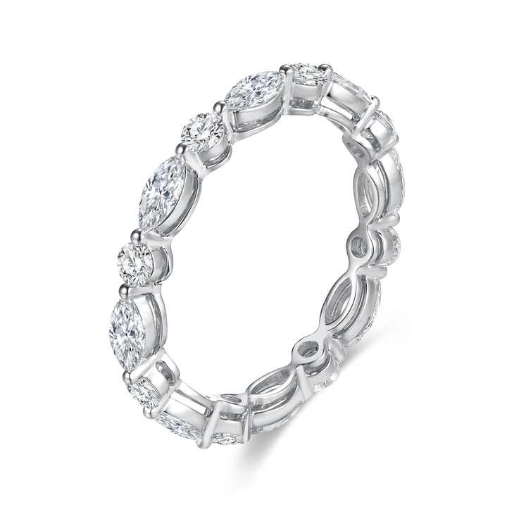 The Timeless Brilliance Band: 18K White & Yellow Gold Diamond Eternity Band Ring