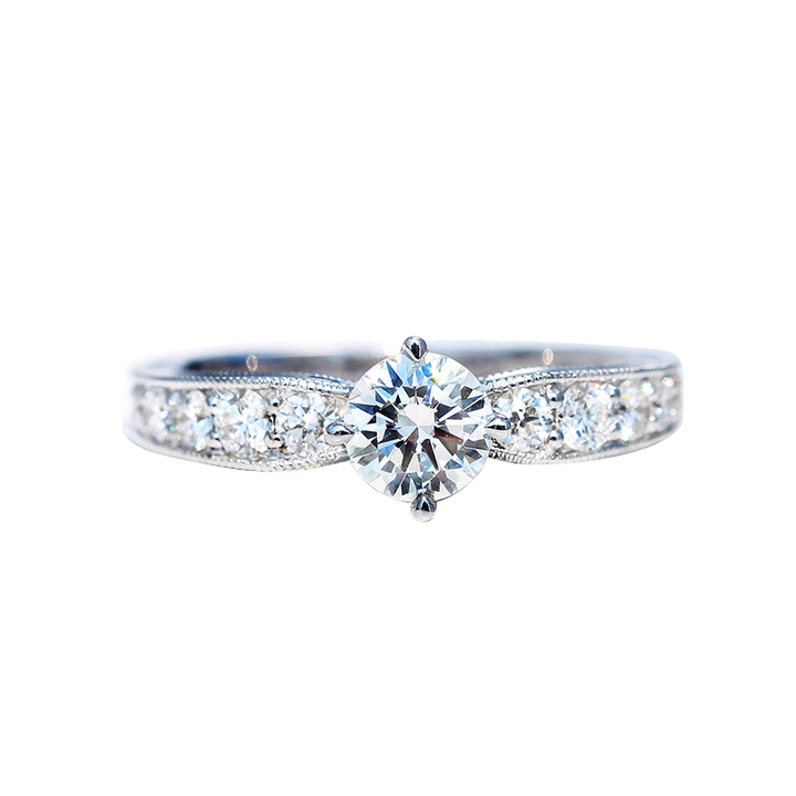 The Emerald Glamour Ring: White Gold Ring with Lab-Grown Emerald and Diamonds