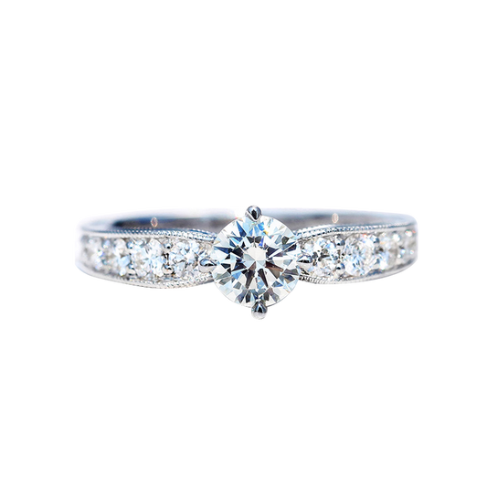 The Emerald Glamour Ring: White Gold Ring with Lab-Grown Emerald and Diamonds