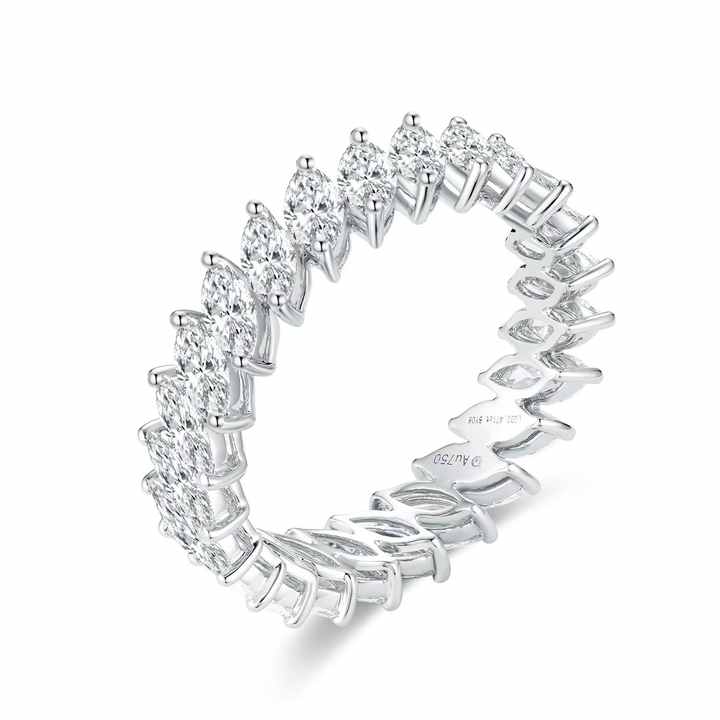 The Marquise Romance Ring: 18K White and Yellow Gold Lab Grown Diamond Engagement Ring