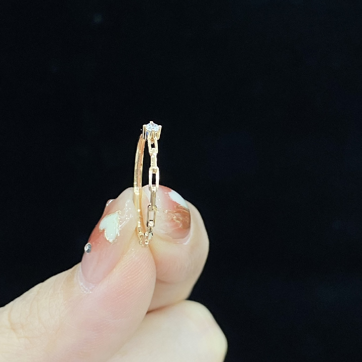 Rose Gold Mini Lab Grown Diamond Ring for Women