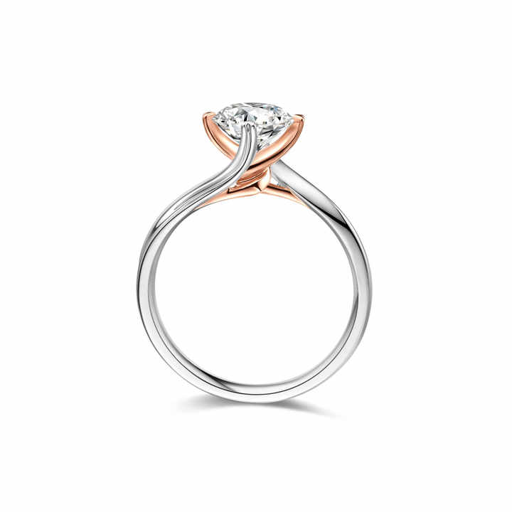 Diamond Engagement Ring for Women in 18K Rose Gold & White Gold