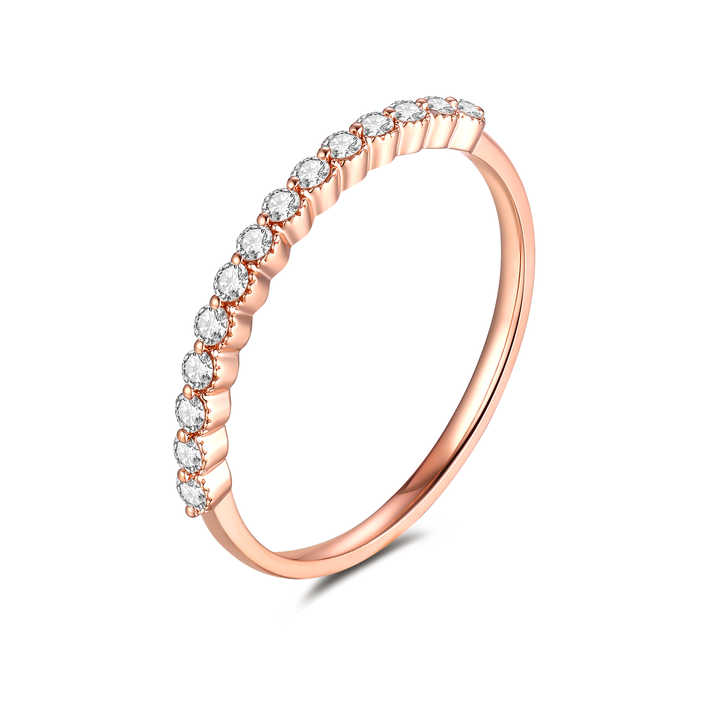 18K Rose Gold Classic Eternity Ring with Round Diamonds