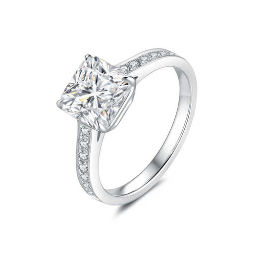 New Arrivals Light Luxury 14k or 18K White Gold Wedding Jewelry Classic Engagement Ring Lab Grown Cushion-cut Shape Diamond Ring